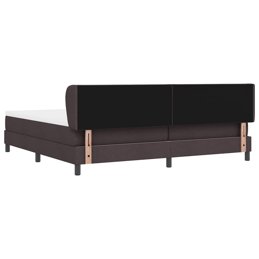 Postel S Boxspringem S Čelo Tmavě Hnědá 200 X 200 Cm Textil