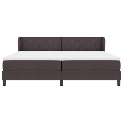 Postel S Boxspringem S Čelo Tmavě Hnědá 200 X 200 Cm Textil