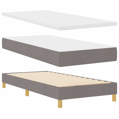 Postel S Boxspringem S Matrací S Čelo Taupe 80 X 200 Cm Textil