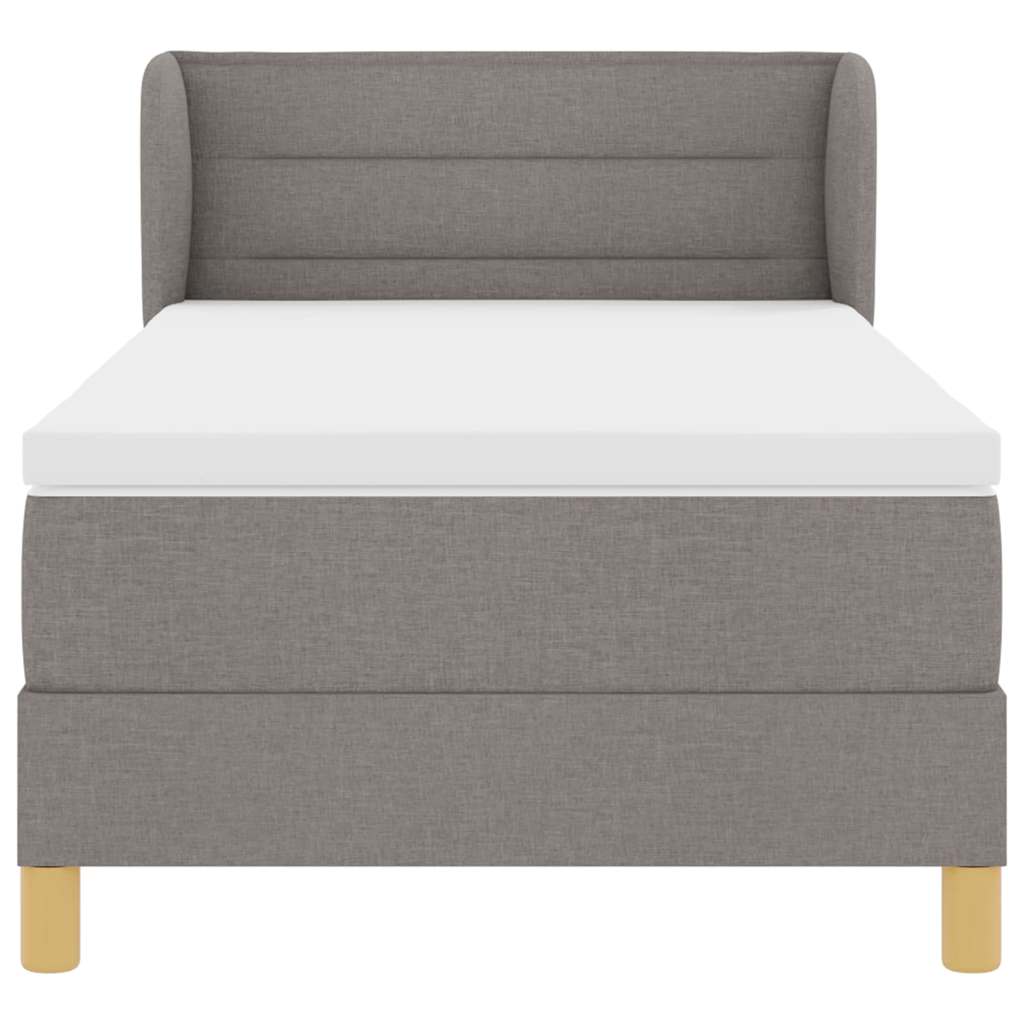 Postel S Boxspringem S Matrací S Čelo Taupe 80 X 200 Cm Textil