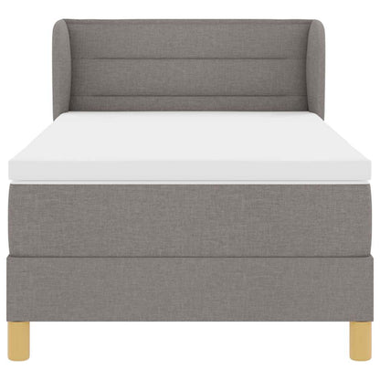 Postel S Boxspringem S Matrací S Čelo Taupe 80 X 200 Cm Textil