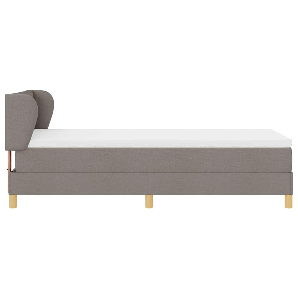 Postel S Boxspringem S Matrací S Čelo Taupe 80 X 200 Cm Textil