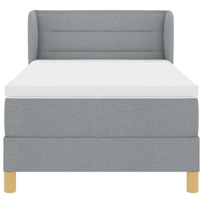 Postel S Boxspringem S Matrací Světle Šedá 90 X 190 Cm Textil