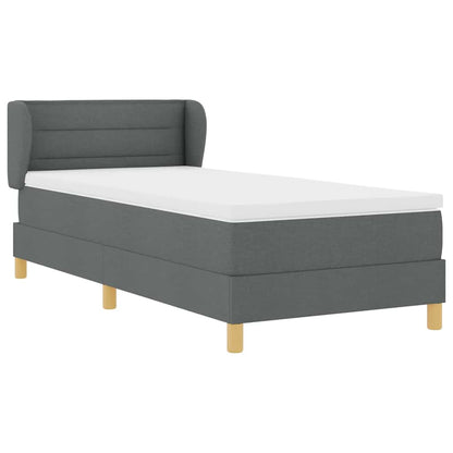 Postel S Boxspringem S Matrací Tmavě Šedá 90 X 190 Cm Textil