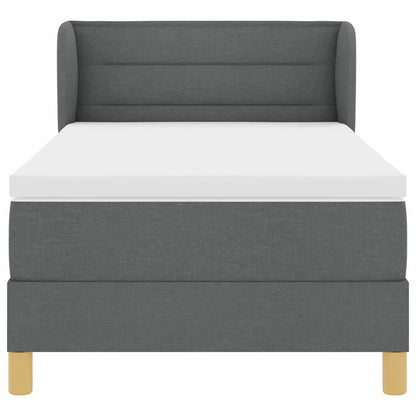 Postel S Boxspringem S Matrací Tmavě Šedá 90 X 190 Cm Textil
