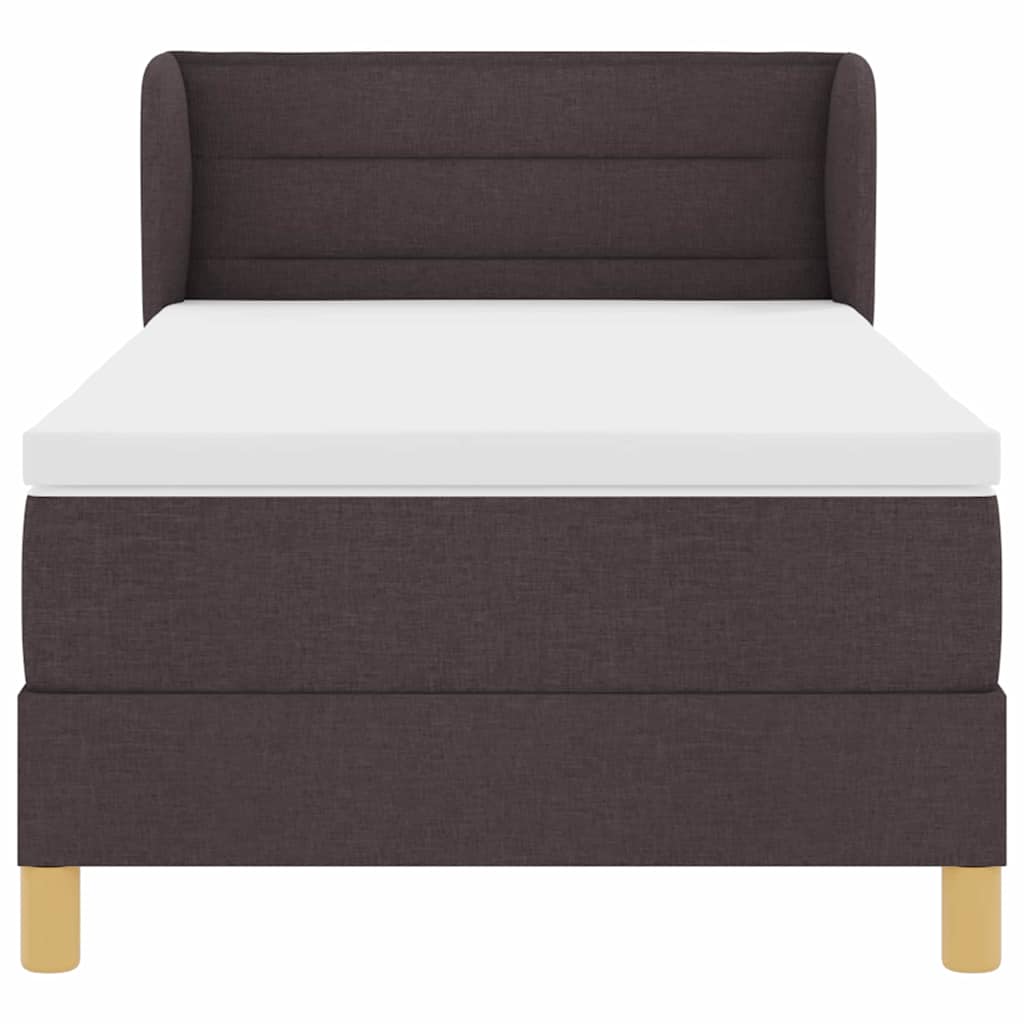 Postel S Boxspringem S Matrací Tmavě Hnědá 90 X 190 Cm Textil