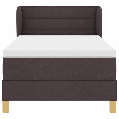 Postel S Boxspringem S Matrací Tmavě Hnědá 90 X 190 Cm Textil
