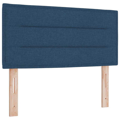 Postel S Boxspringem S Matrací S Čelo Modrá 100 X 200 Cm Textil