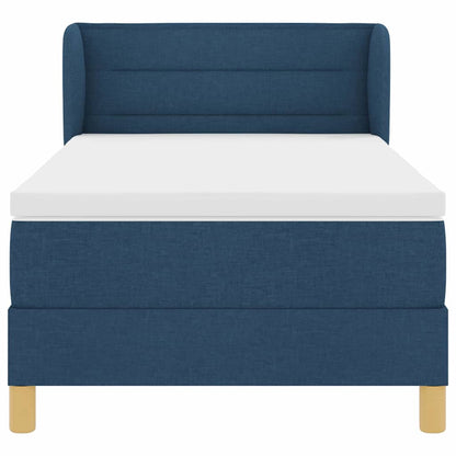 Postel S Boxspringem S Matrací S Čelo Modrá 100 X 200 Cm Textil