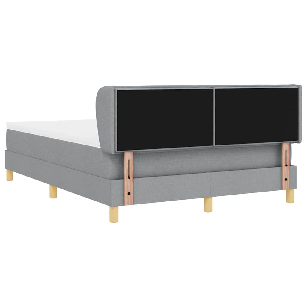 Postel S Boxspringem S Matrací Světle Šedá 140 X 190 Cm Textil