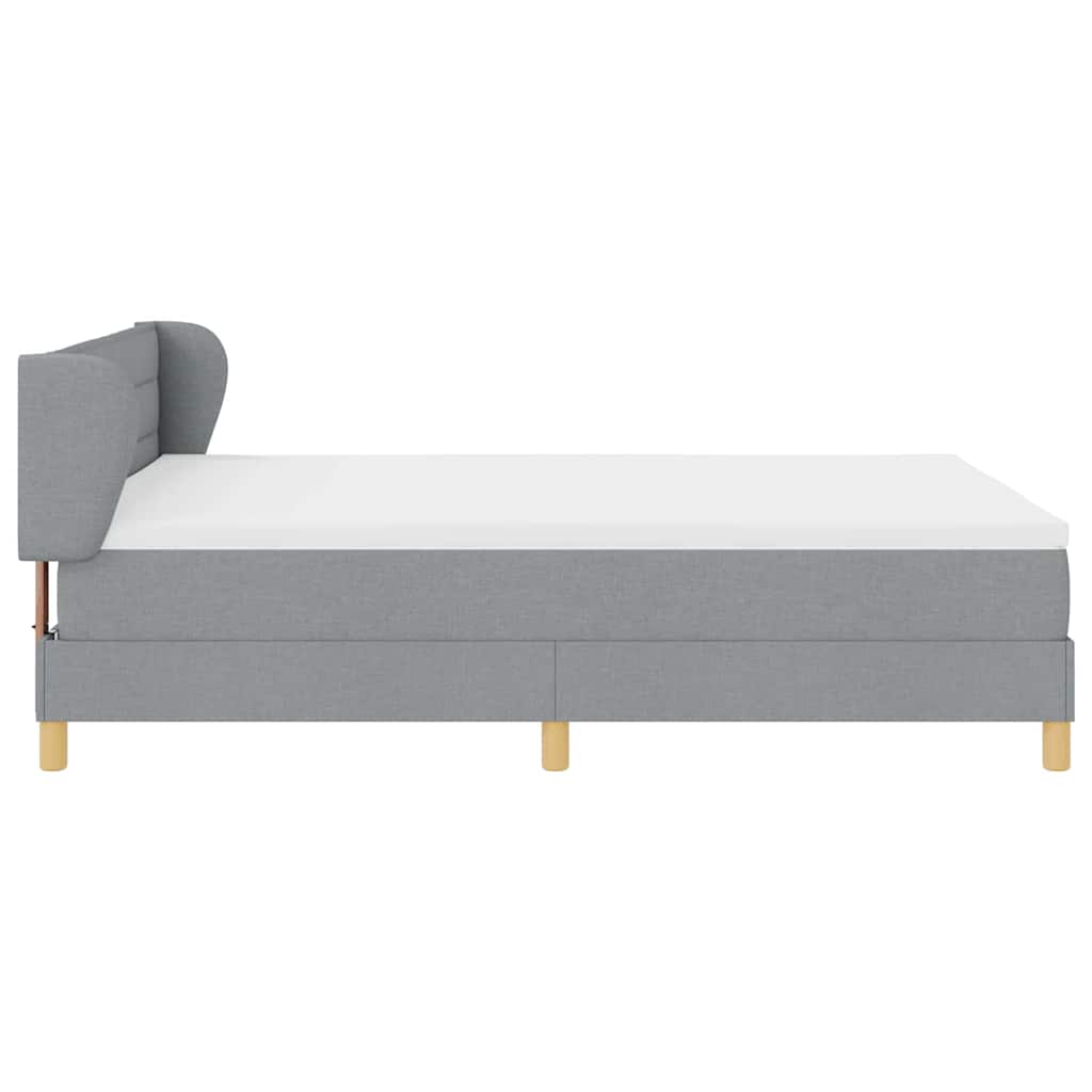 Postel S Boxspringem S Matrací Světle Šedá 140 X 190 Cm Textil