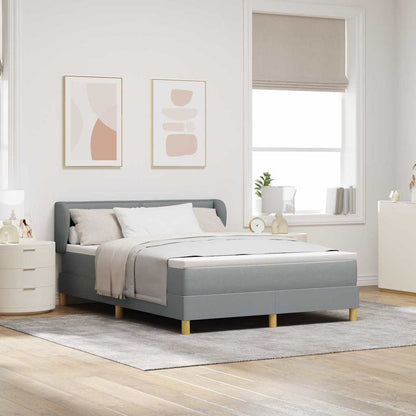 Postel S Boxspringem S Matrací Světle Šedá 140 X 200 Cm Textil