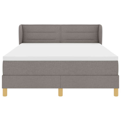 Postel S Boxspringem S Matrací S Čelo Taupe 140 X 200 Cm Textil
