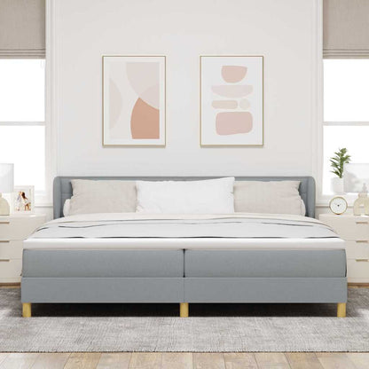 Postel S Boxspringem S Matrací Světle Šedá 200 X 200 Cm Textil