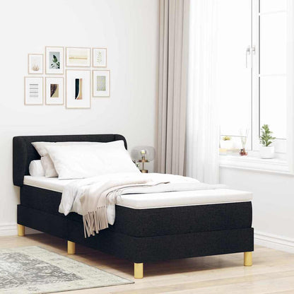 Postel S Boxspringem S Čelo Černá 100 X 200 Cm Textil