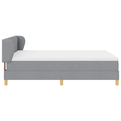 Postel S Boxspringem S Čelo Světle Šedá 140 X 190 Cm Textil