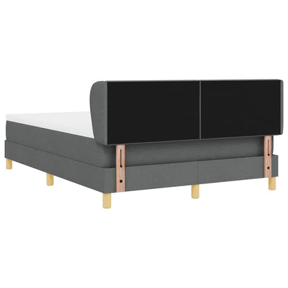 Postel S Boxspringem S Čelo Tmavě Šedá 140 X 190 Cm Textil