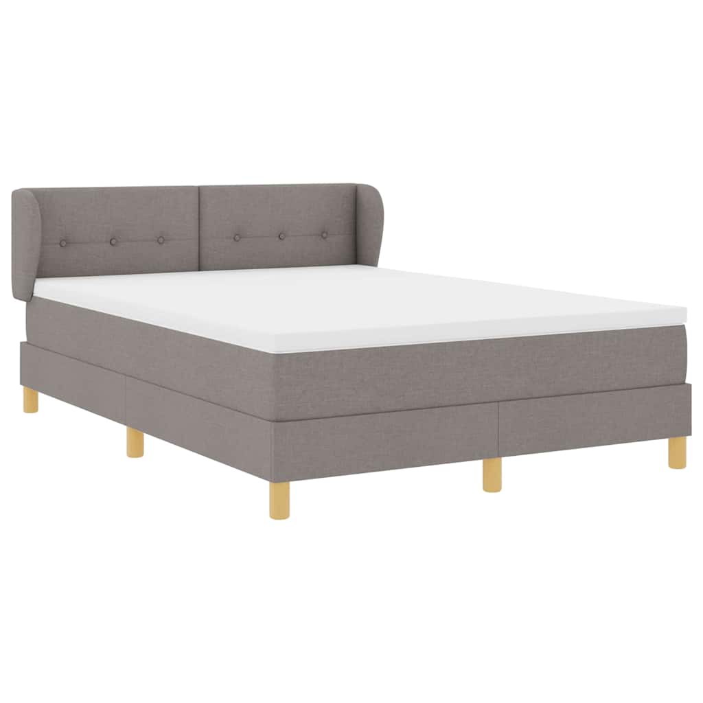 Postel S Boxspringem S Čelo Taupe 140 X 190 Cm Textil