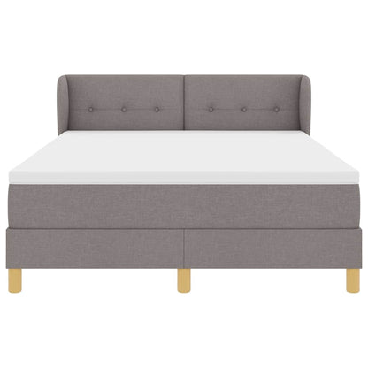 Postel S Boxspringem S Čelo Taupe 140 X 190 Cm Textil
