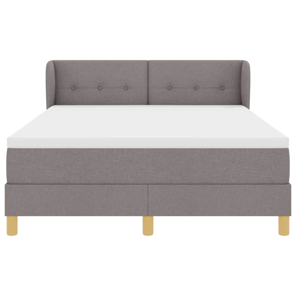 Postel S Boxspringem S Čelo Taupe 140 X 200 Cm Textil
