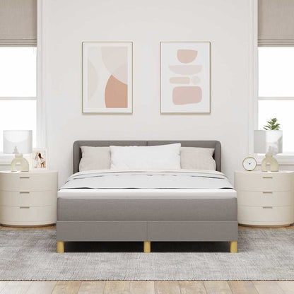 Postel S Boxspringem S Čelo Taupe 160 X 200 Cm Textil