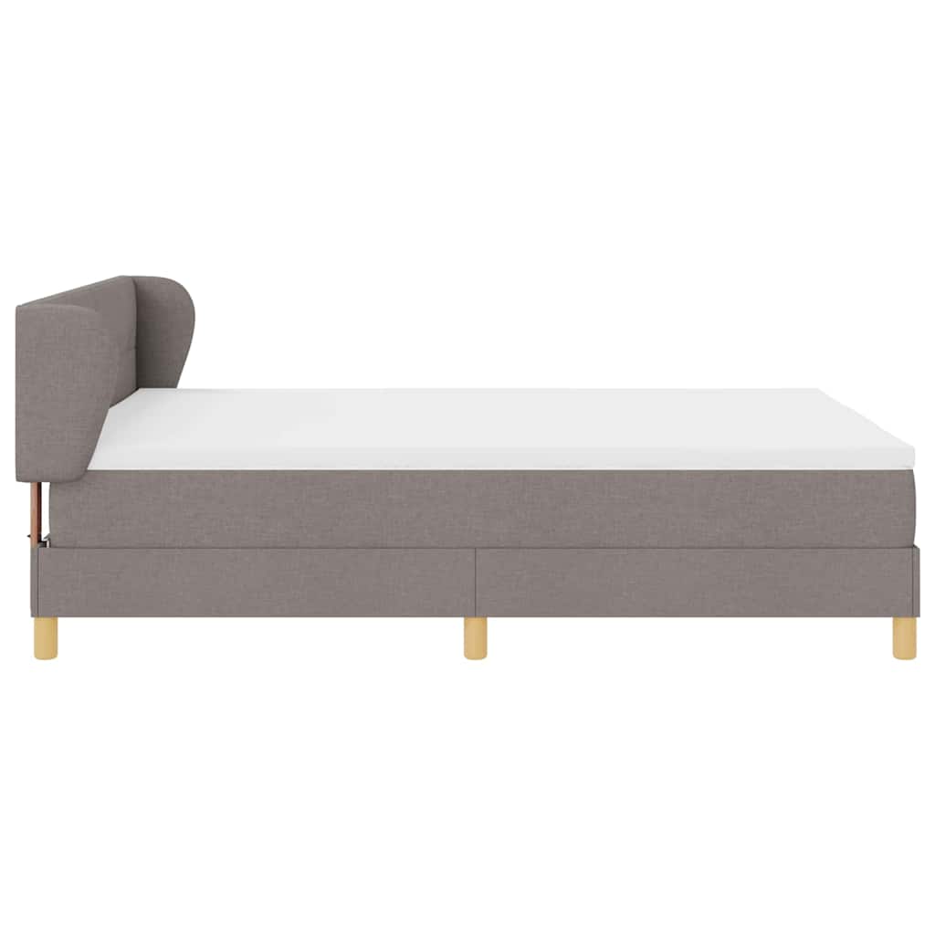 Postel S Boxspringem S Čelo Taupe 160 X 200 Cm Textil
