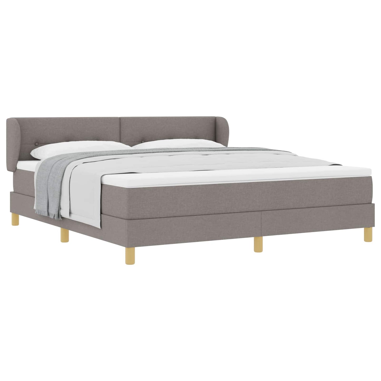 Postel S Boxspringem S Čelo Taupe 180 X 200 Cm Textil