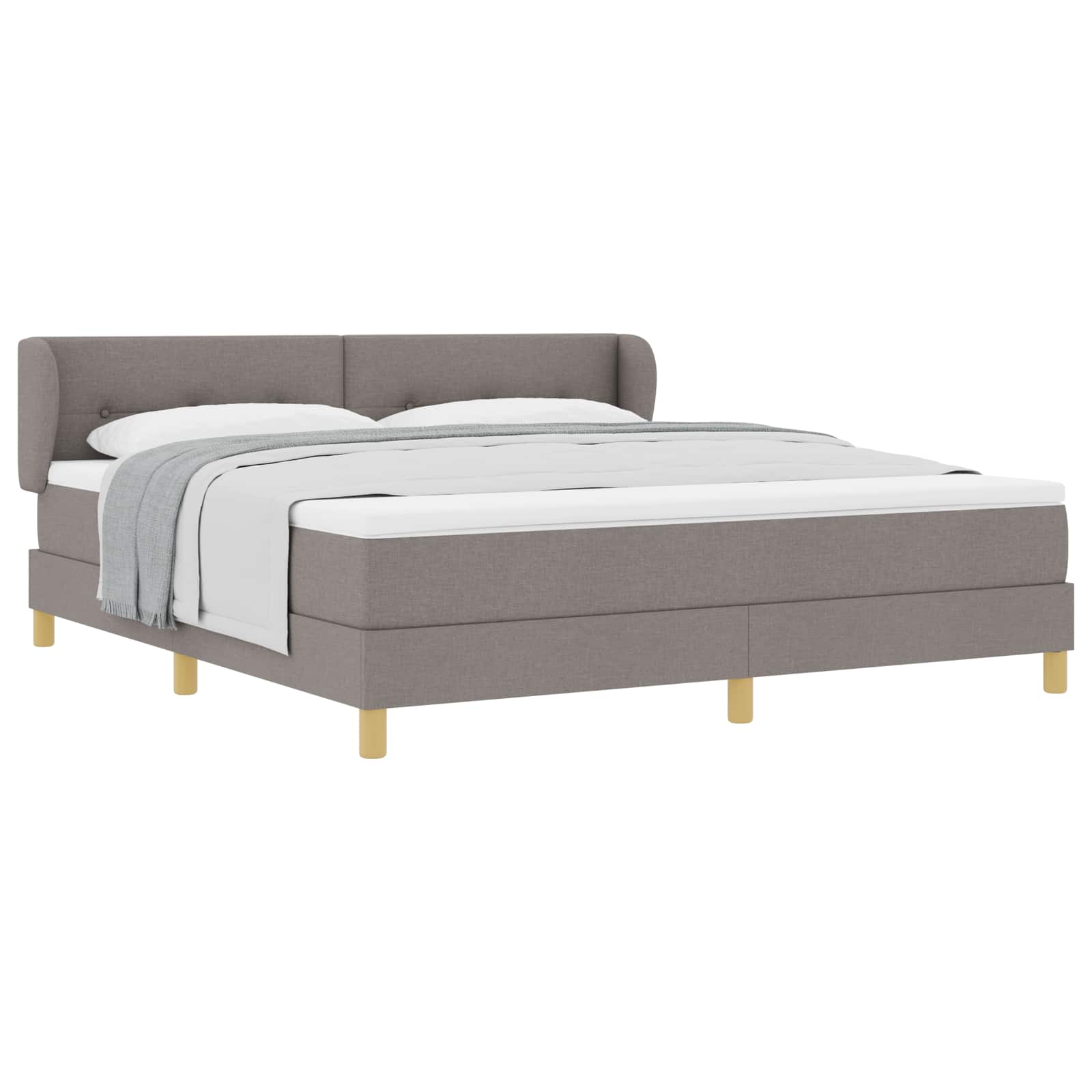 Postel S Boxspringem S Čelo Taupe 180 X 200 Cm Textil