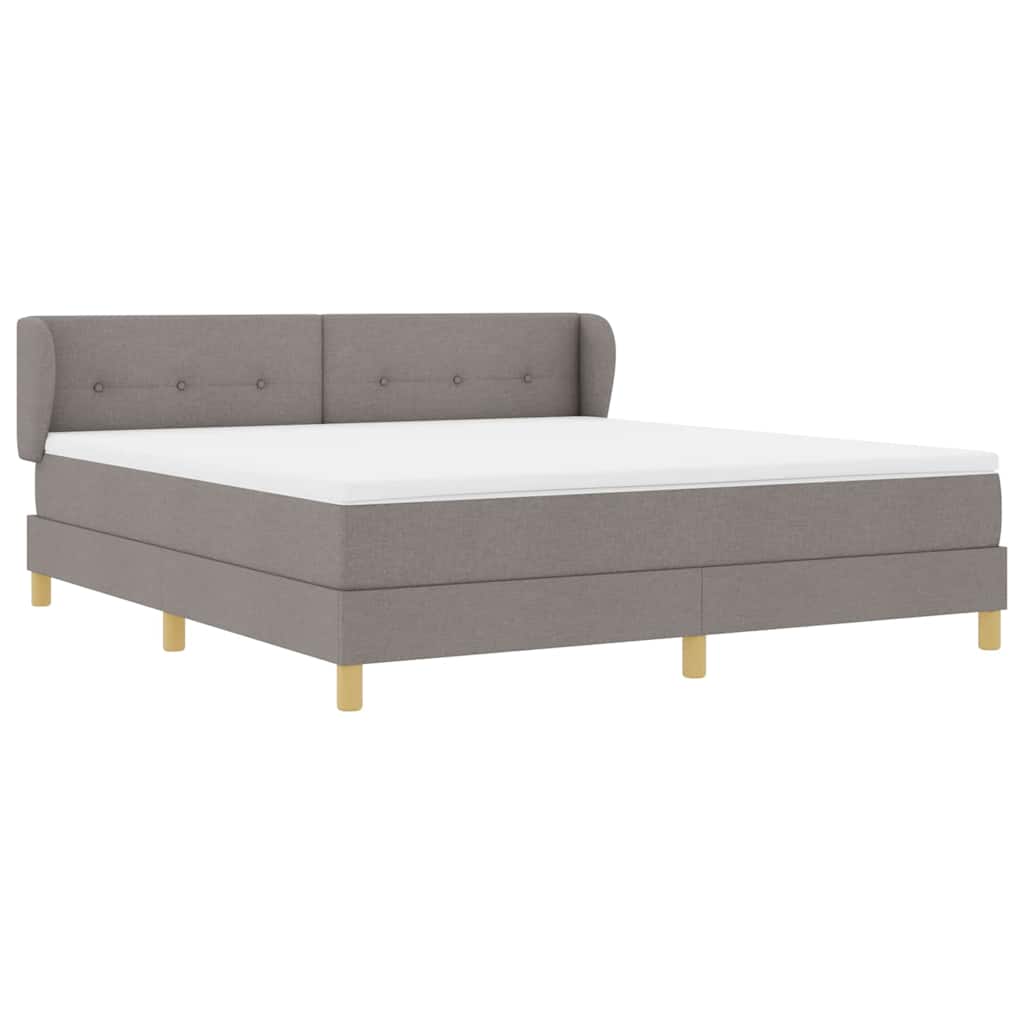 Postel S Boxspringem S Čelo Taupe 180 X 200 Cm Textil