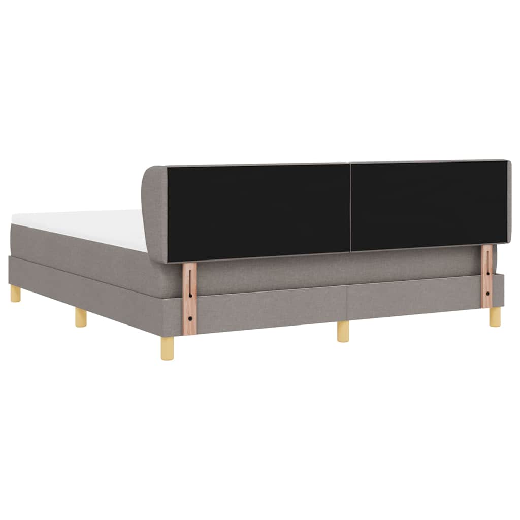 Postel S Boxspringem S Čelo Taupe 180 X 200 Cm Textil