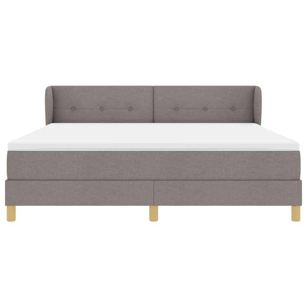 Postel S Boxspringem S Čelo Taupe 180 X 200 Cm Textil
