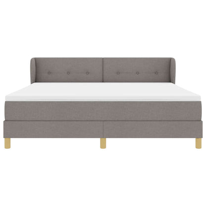 Postel S Boxspringem S Čelo Taupe 180 X 200 Cm Textil