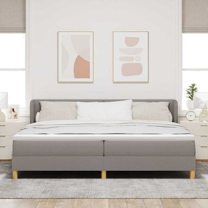Postel S Boxspringem S Čelo Taupe 200 X 200 Cm Textil