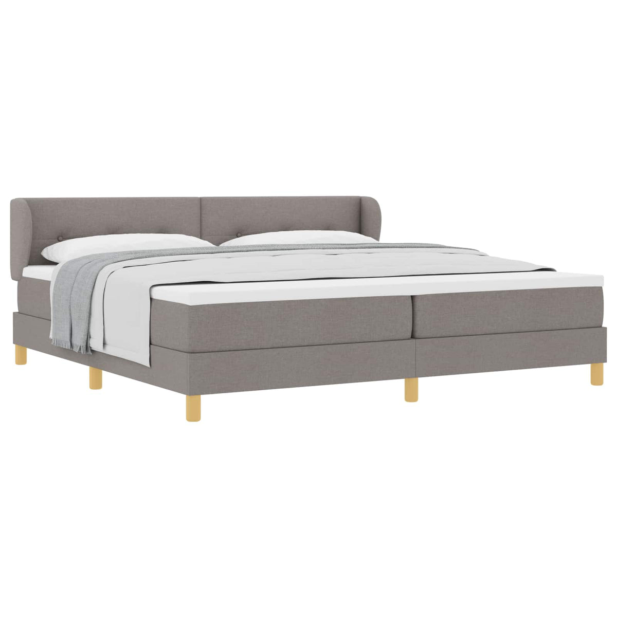 Postel S Boxspringem S Čelo Taupe 200 X 200 Cm Textil