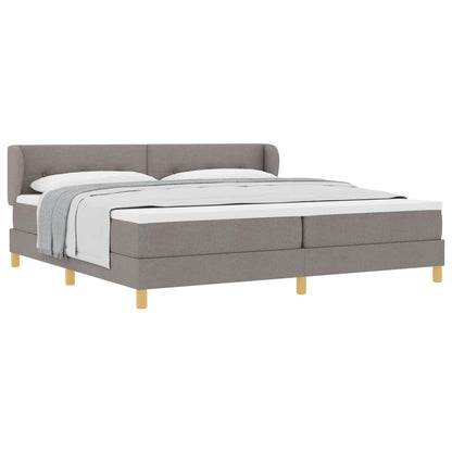 Postel S Boxspringem S Čelo Taupe 200 X 200 Cm Textil