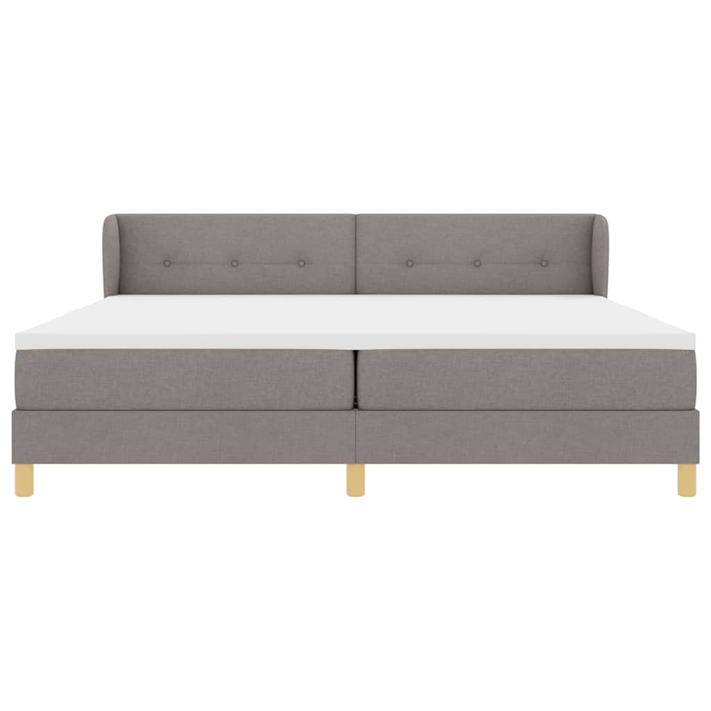 Postel S Boxspringem S Čelo Taupe 200 X 200 Cm Textil