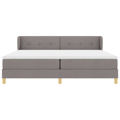 Postel S Boxspringem S Čelo Taupe 200 X 200 Cm Textil