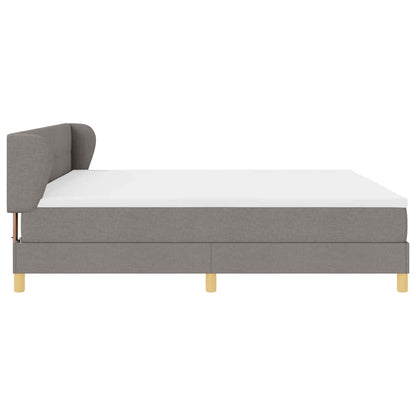 Postel S Boxspringem S Čelo Taupe 200 X 200 Cm Textil