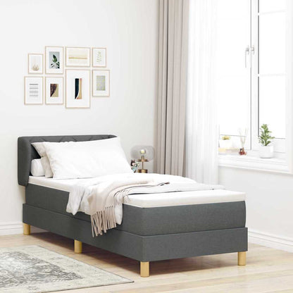 Postel S Boxspringem S Čelo Tmavě Šedá 80 X 200 Cm Textil