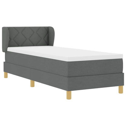 Postel S Boxspringem S Čelo Tmavě Šedá 80 X 200 Cm Textil