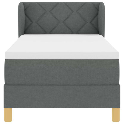 Postel S Boxspringem S Čelo Tmavě Šedá 80 X 200 Cm Textil