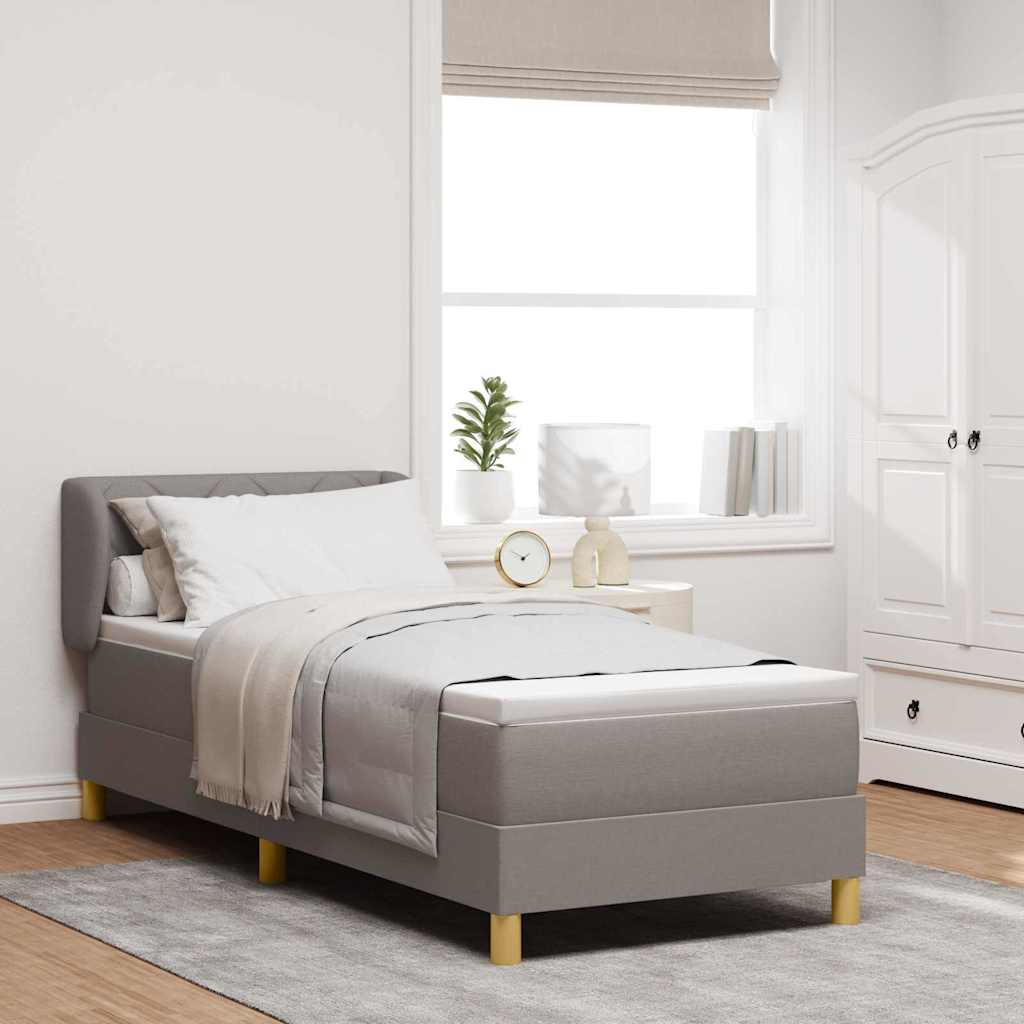 Postel S Boxspringem S Čelo Taupe 80 X 200 Cm Textil