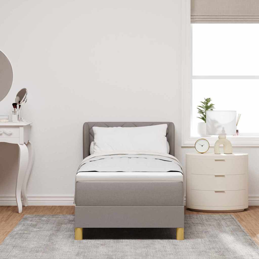 Postel S Boxspringem S Čelo Taupe 80 X 200 Cm Textil