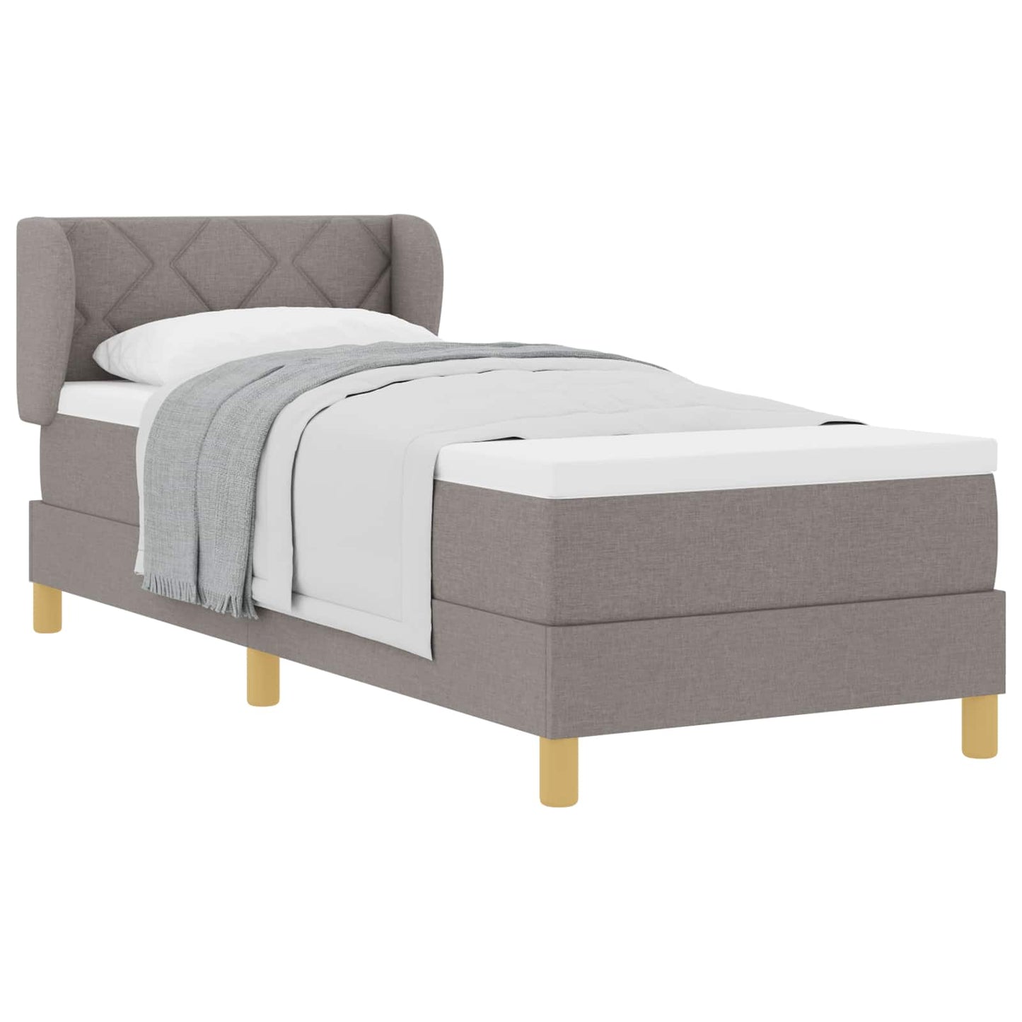 Postel S Boxspringem S Čelo Taupe 80 X 200 Cm Textil