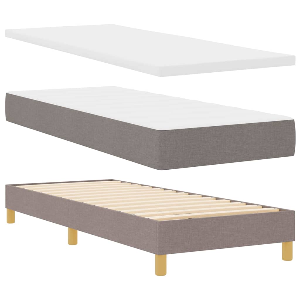 Postel S Boxspringem S Čelo Taupe 80 X 200 Cm Textil