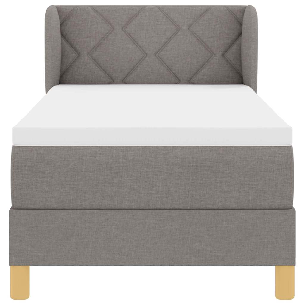 Postel S Boxspringem S Čelo Taupe 80 X 200 Cm Textil