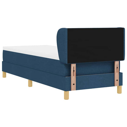 Postel S Boxspringem S Čelo Modrá 80 X 200 Cm Textil