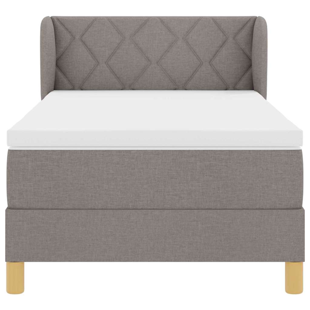 Postel S Boxspringem S Čelo Taupe 90 X 200 Cm Textil