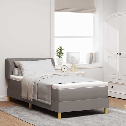 Postel S Boxspringem S Čelo Taupe 100 X 200 Cm Textil