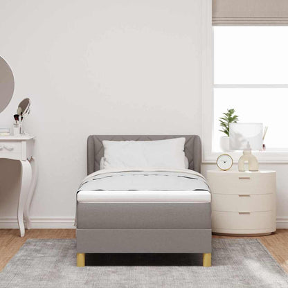 Postel S Boxspringem S Čelo Taupe 100 X 200 Cm Textil
